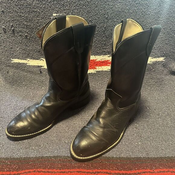 New with tags Vintage Laredo black leather round toe cowboy boots Size‎ 5.5 - Picture 1 of 8